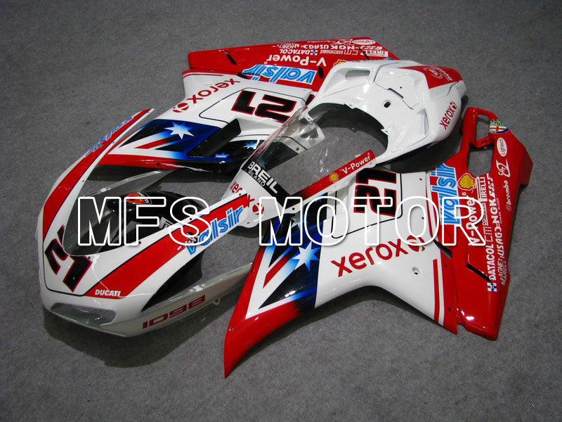 Ducati 848 / 1098 / 1198 2007-2011 Injection ABS Fairing - Xerox - Red White - MFS4782 - Fairings Kit