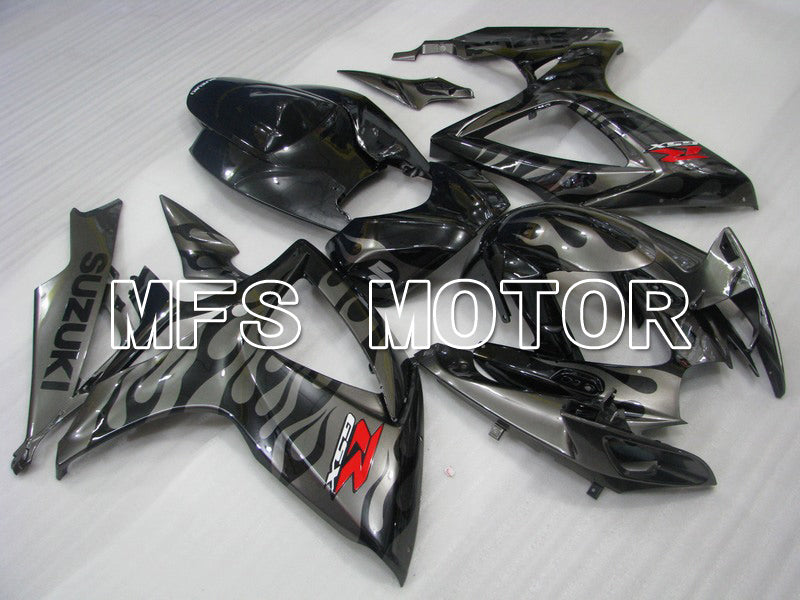 Suzuki GSXR600 GSXR750 2006-2007 Injection ABS Fairing - Flame - Black Gray - MFS4915 - Fairings Kit