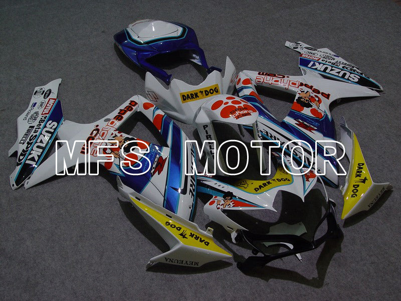 Suzuki GSXR600 GSXR750 2008-2010 Injection ABS Fairing - Dark Dog - Blue Yellow White - MFS5042 - Fairings Kit