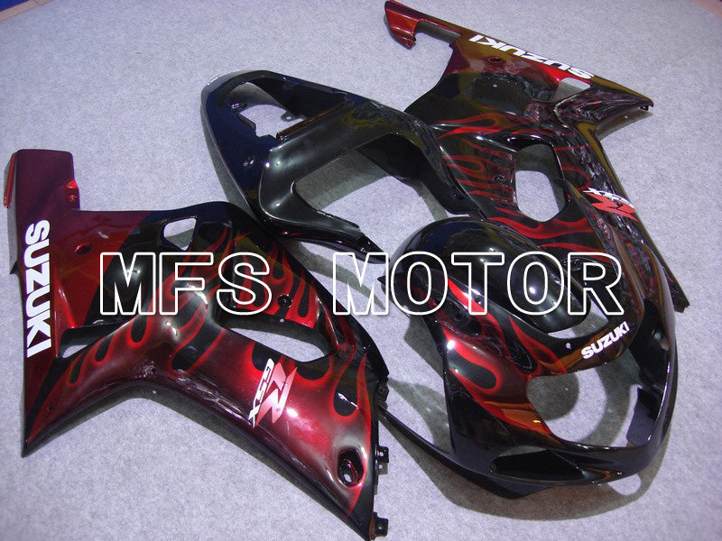 Suzuki GSXR1000 2000-2002 Injection ABS Fairing - Flame - Black Red - MFS5409 - Fairings Kit