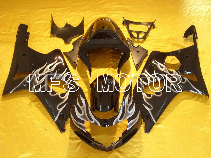 Suzuki GSXR1000 2000-2002 Injection ABS Fairing - Flame - Black White - MFS5418 - Fairings Kit