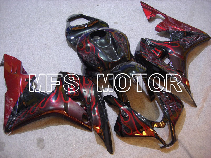 Honda CBR600RR 2007-2008 Injection ABS Fairing - Flame - Black Red - MFS5625 - Fairings Kit