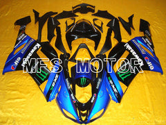 Kawasaki NINJA ZX6R 2007-2008 Injection ABS Fairing - Monster - Black Blue - MFS5763 - Fairings Kit